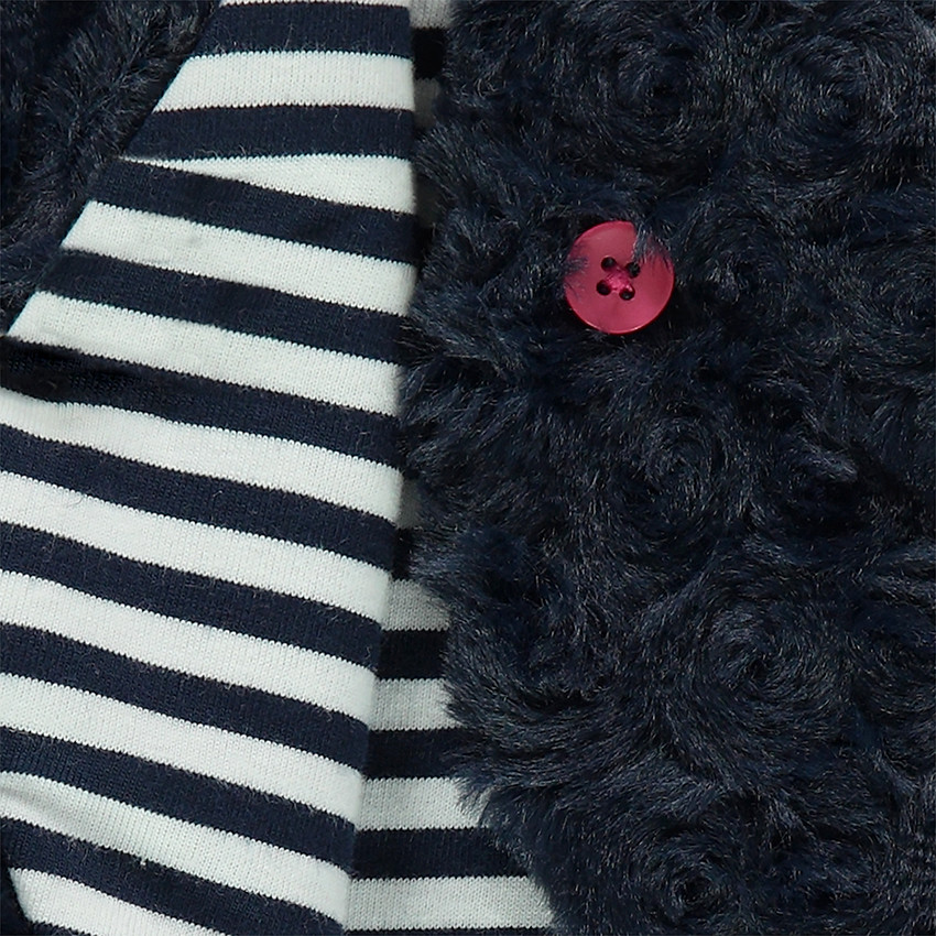 Ζακέτα από sherpa με ριγέ επένδυση ζέρσεϊ  Additional Ζακέτα από sherpa με ριγέ επένδυση ζέρσεϊ