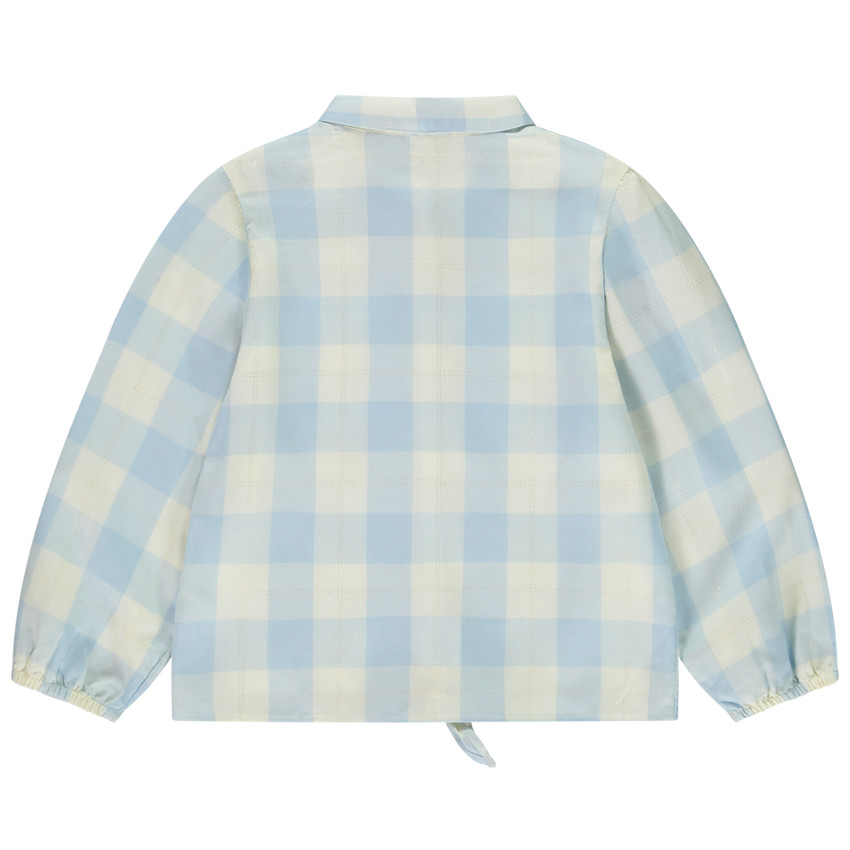 Πουκάμισο μακρυμάνικο καρό με φιόγκο για κορίτσι 