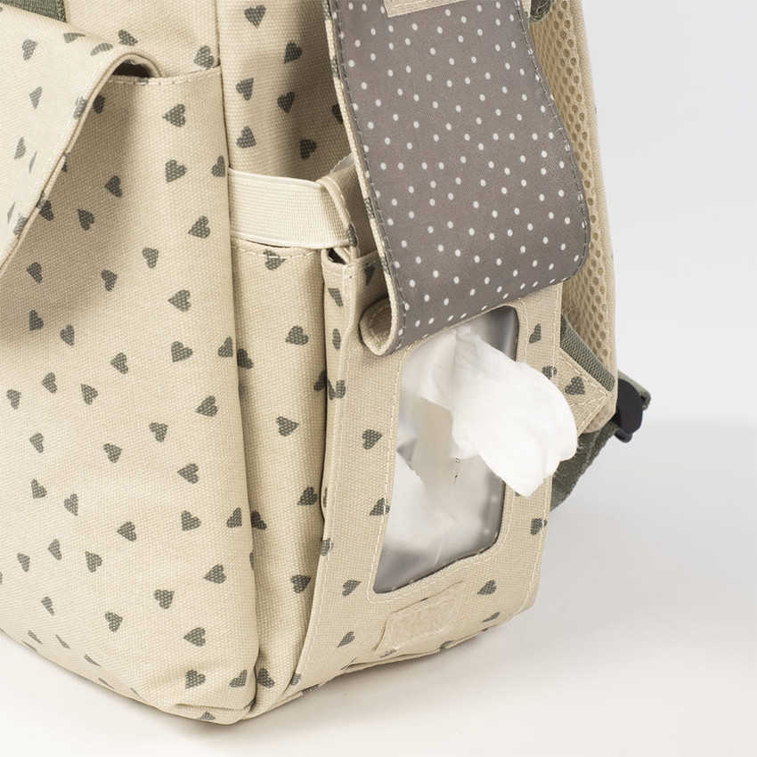 Τσάντα Αλλαξιέρα Backpack Poppy Olive Hearts 