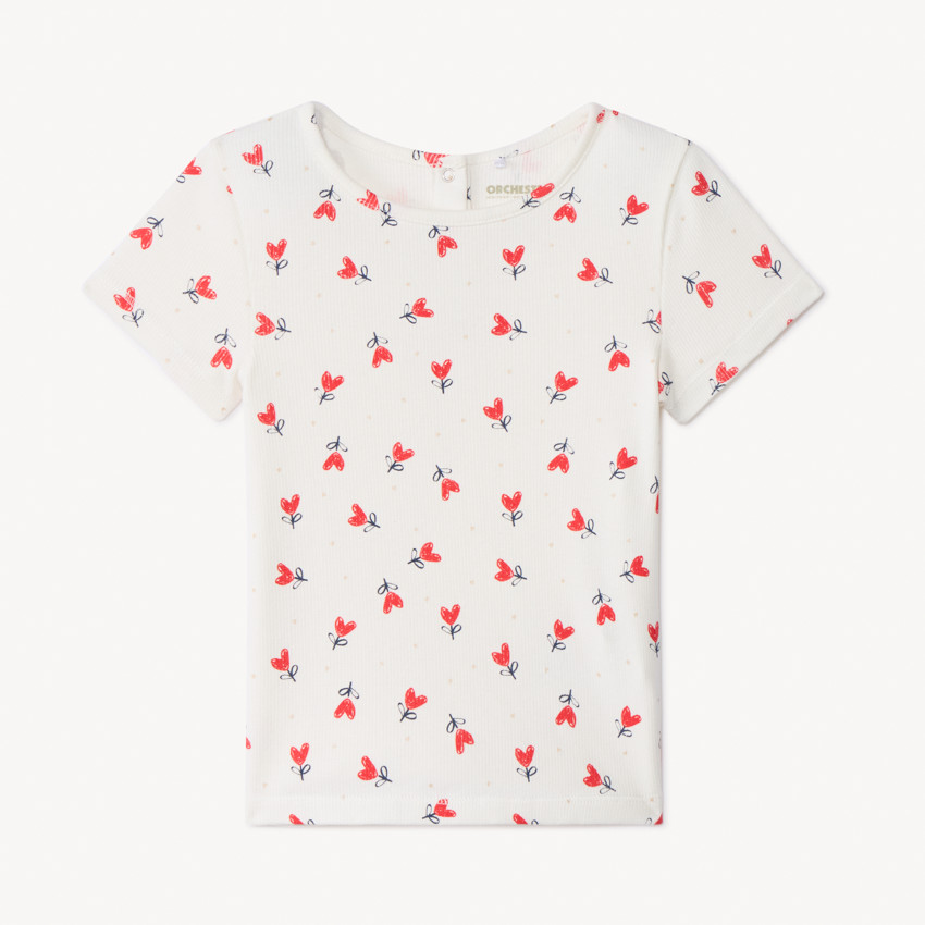 T-shirt με κοντά μανίκια και φανταστικό τύπωμα για μωρό κορίτσι 