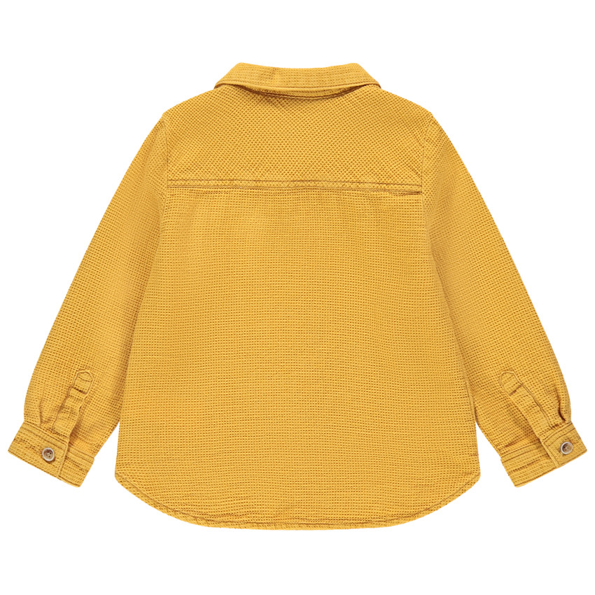 Chemise manches longues en maille fantaisie à poche 