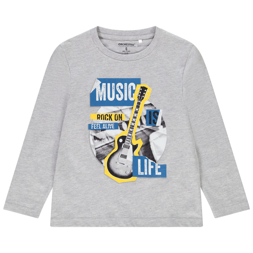 T-shirt manches longues en jersey print fantaisie pour garçon Main T-shirt manches longues en jersey print fantaisie pour garçon