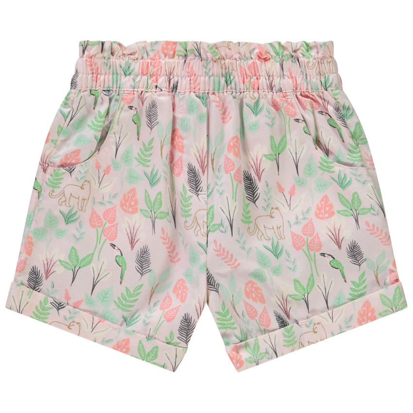 Σορτς πάνινο με φαντεζί σχέδιο για κορίτσι 