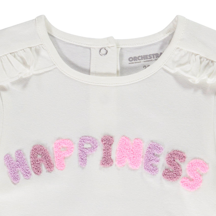 T-shirt μακρυμάνικο με εφαρμογή από πλεκτό για κορίτσι μωρό 