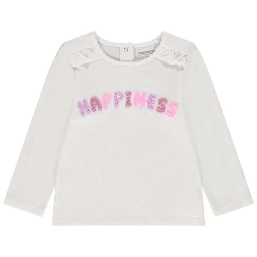 T-shirt μακρυμάνικο με εφαρμογή από πλεκτό για κορίτσι μωρό 