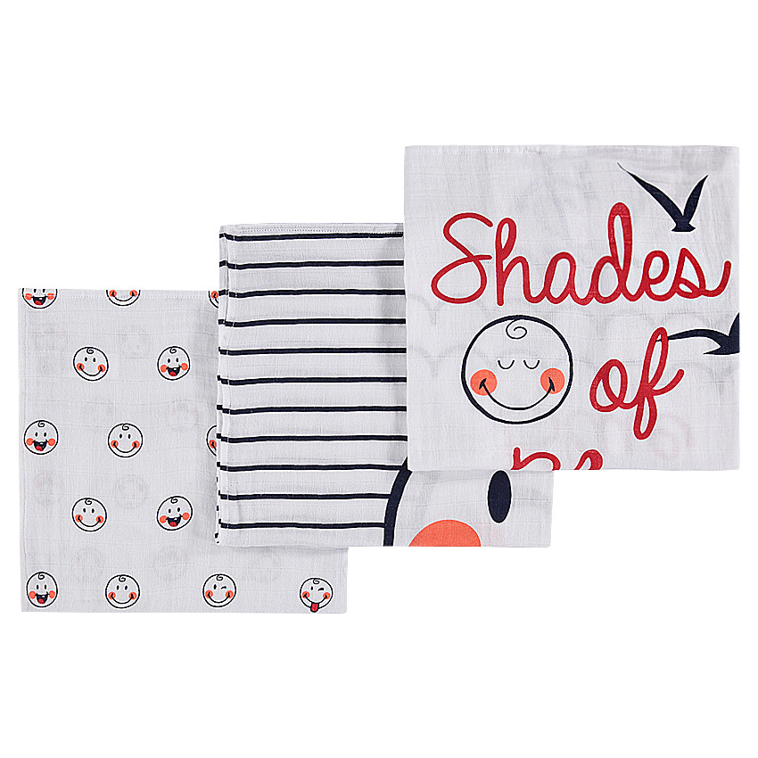 Σετ 3 βαμβακερές πάνες Smiley  