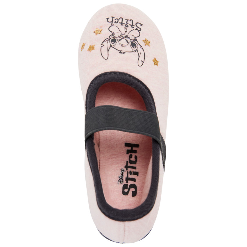 Παπούτσια μωρού ροζ με ελαστικό και Stitch Disney για κορίτσι 