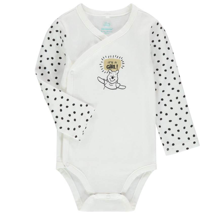 Body manches longues à pois et print Winnie Disney 
