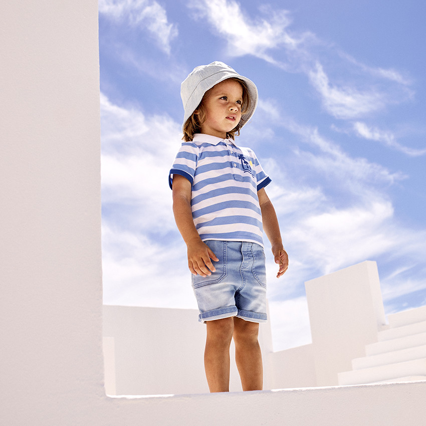 Πόλο κοντομάνικο ριγέ print arty για bebe αγόρι 