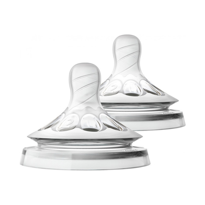 Θηλες Σιλικονης Natural Teat Slow Flow 1M+ (2 Τεμαχια) 