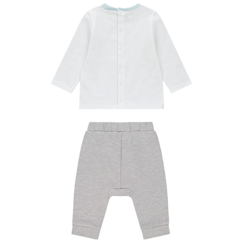 Σετ Παντελόνι μονόχρωμο και t-shirt μακρυμάνικο με οργανικό βαμβάκι 