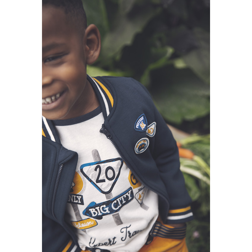 Ζακέτα molleton style teddy με Badges για bebe αγόρι 