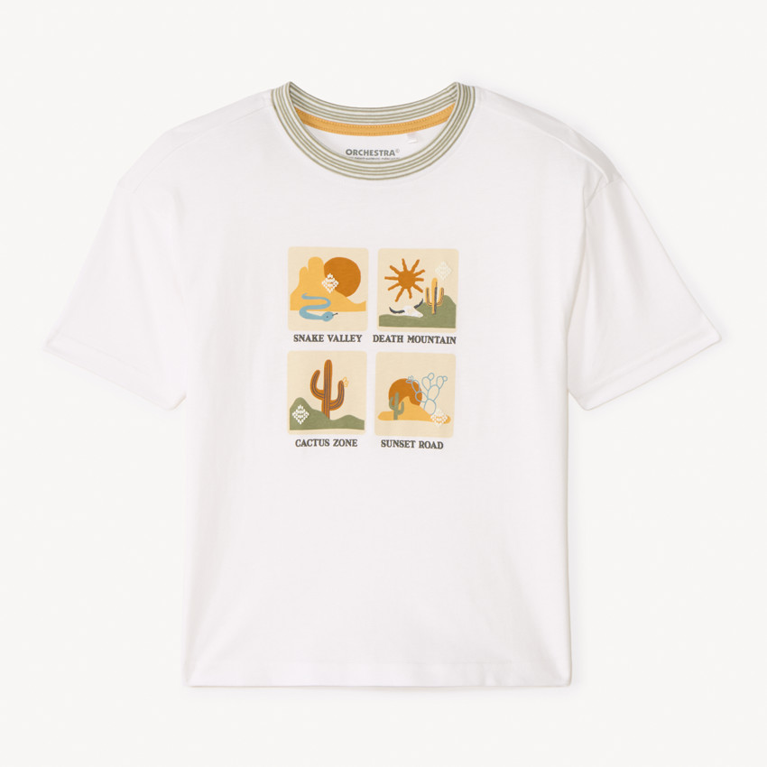 T-shirt με κοντά μανίκια με τύπωμα ερήμου για αγόρια 