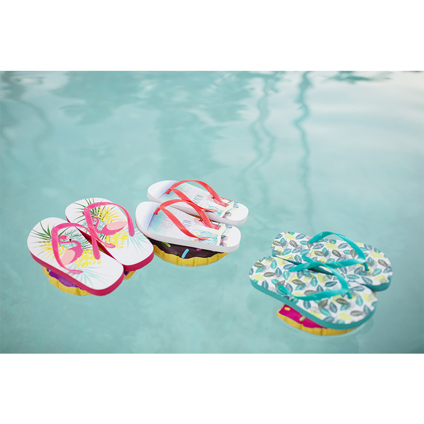 Σαγιονάρες με τύπωμα σαγιονάρες και γυαλιά και μονόχρωμο λουράκι 