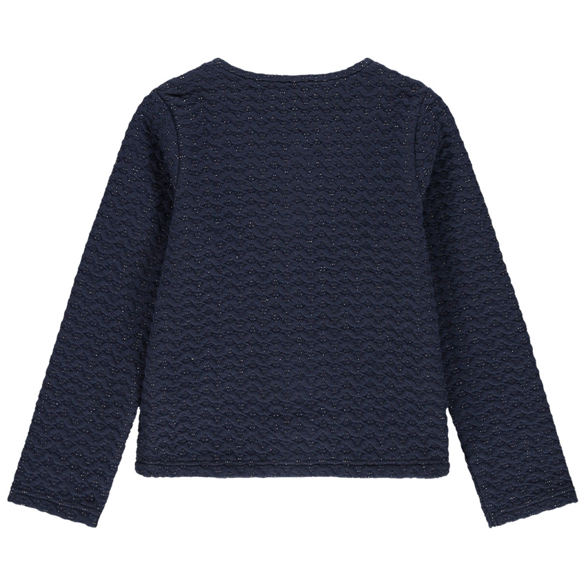 Πλεκτή ζακέτα με μεταλλιζέ νήμα για μελανζέ όψη 