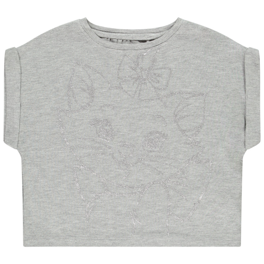 Κοντομάνικο μπλουζάκι σε σχήμα κουτιού με print Marie Aristochats Disney για κορίτσι 