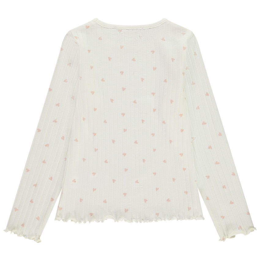 T-shirt μακρυμάνικο από πλεκτό με σχέδιο καρδιά για κορίτσι 