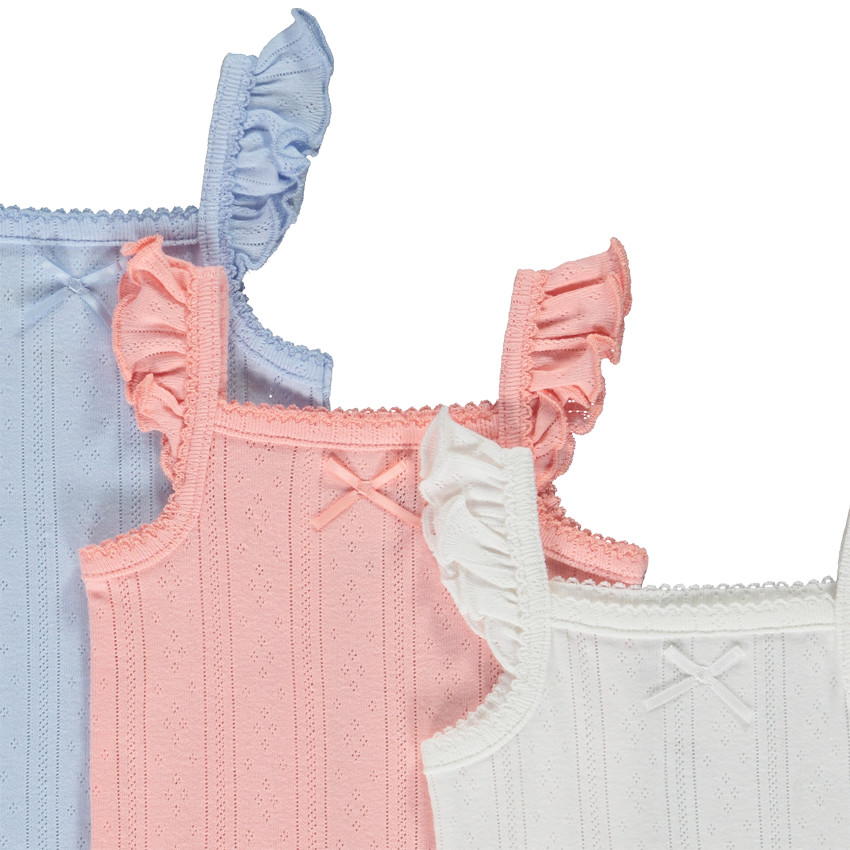 Σετ από 3 αμάνικα κορμάκια σε πλεκτό pointel για bebe κορίτσι 