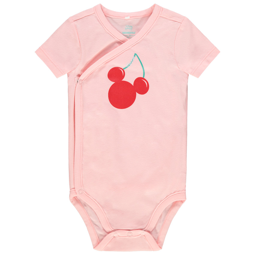 Body κοντομάνικο με τύπωμα  Minnie σε σχήμα κερασιού 