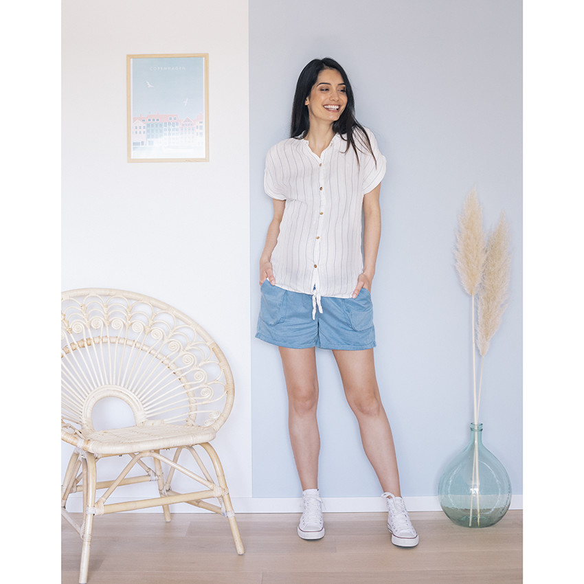 Φαρδύ σορτς εγκυμοσύνης με τσέπες 