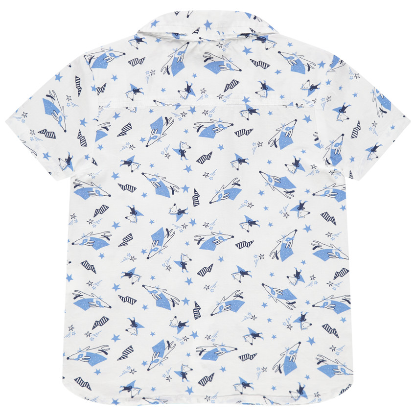 Κοντομάνικο πουκάμισο με εμπριμέ μοτίβα 