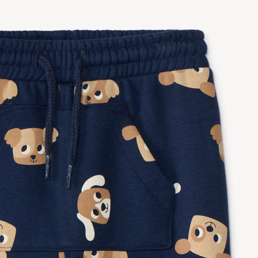 Pantalon de jogging imprimé chien + poche kangourou pour bébé garçon 