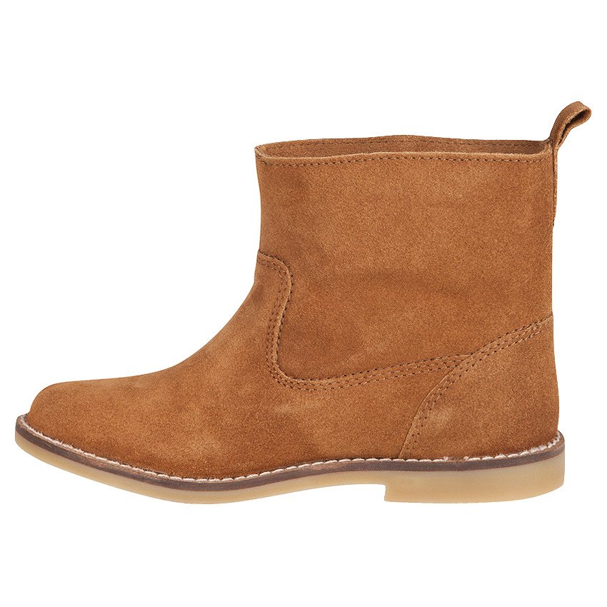 Bottines en cuir suédé camel avec étoile rivets métalliques 