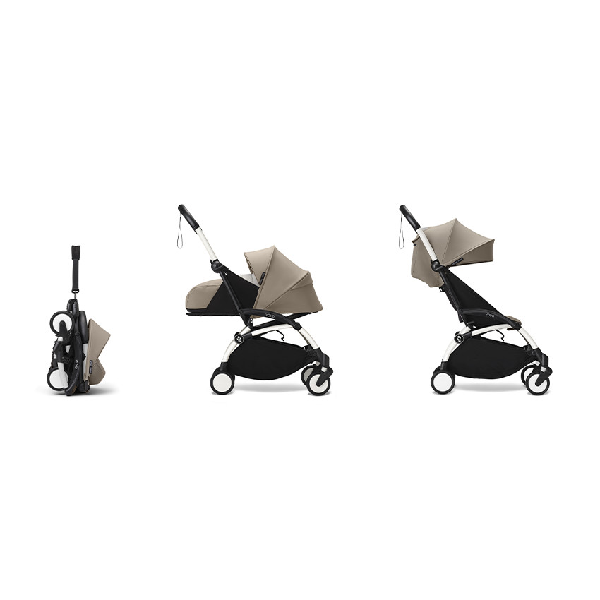 Καρότσι Stokke® YOYO³ από τη γέννηση έως την ηλικία των 3 ετών - σκελετός λευκός/μπεζ 