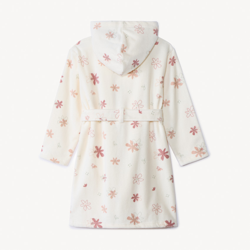 Peignoir de bain en éponge imprimé fleurs pour fille 