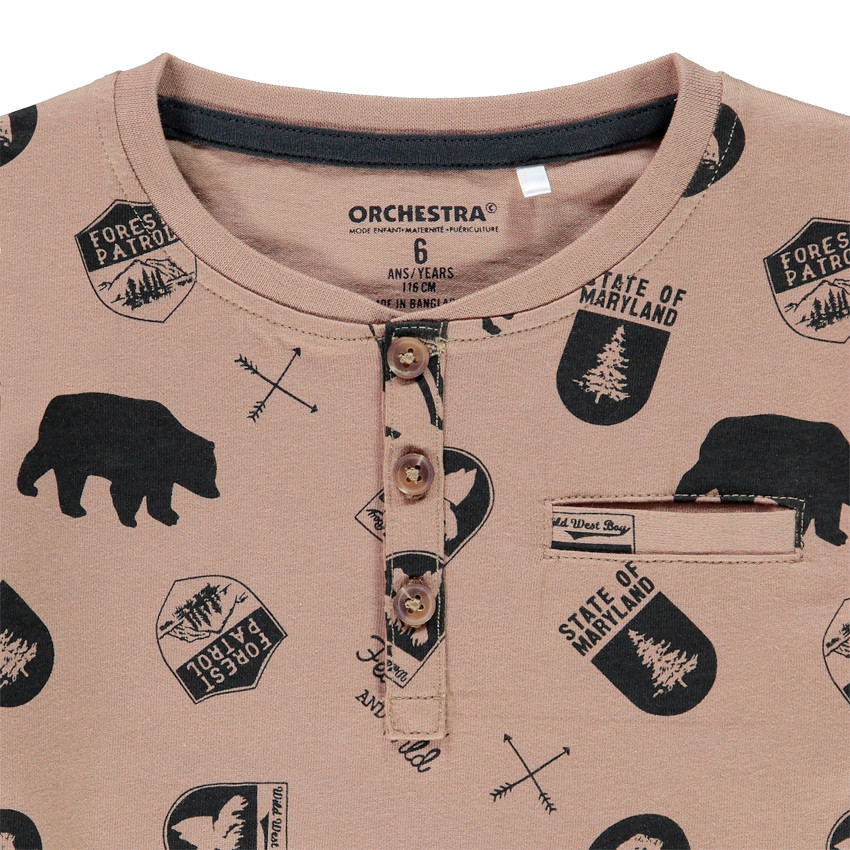 T-shirt μακρυμάνικο με σχέδιο με Γιακάς με κουμπιά για αγόρι Main T-shirt μακρυμάνικο με σχέδιο με Γιακάς με κουμπιά για αγόρι