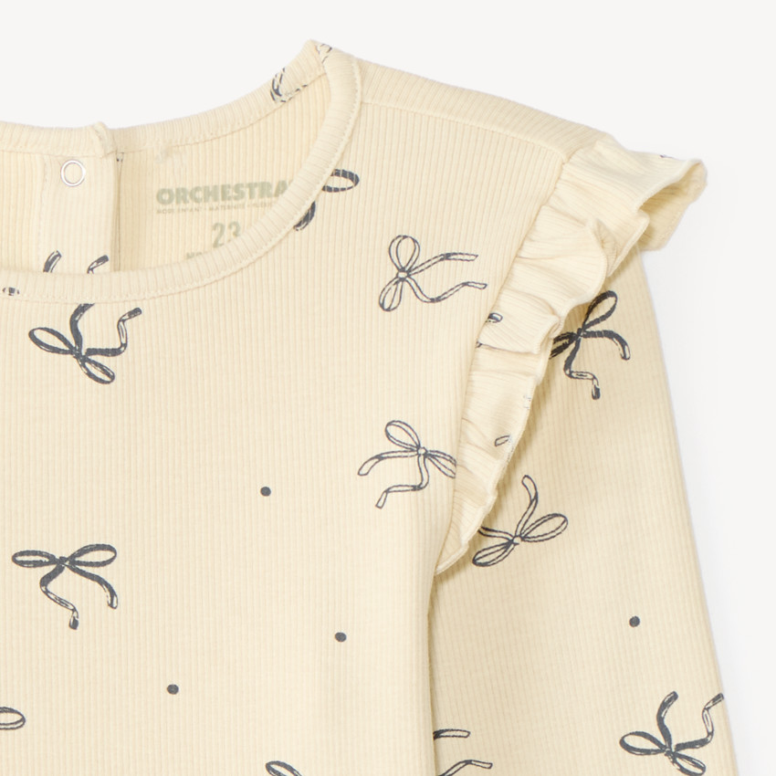T-shirt à manches longues pour bébé fille avec imprimé fantaisie 