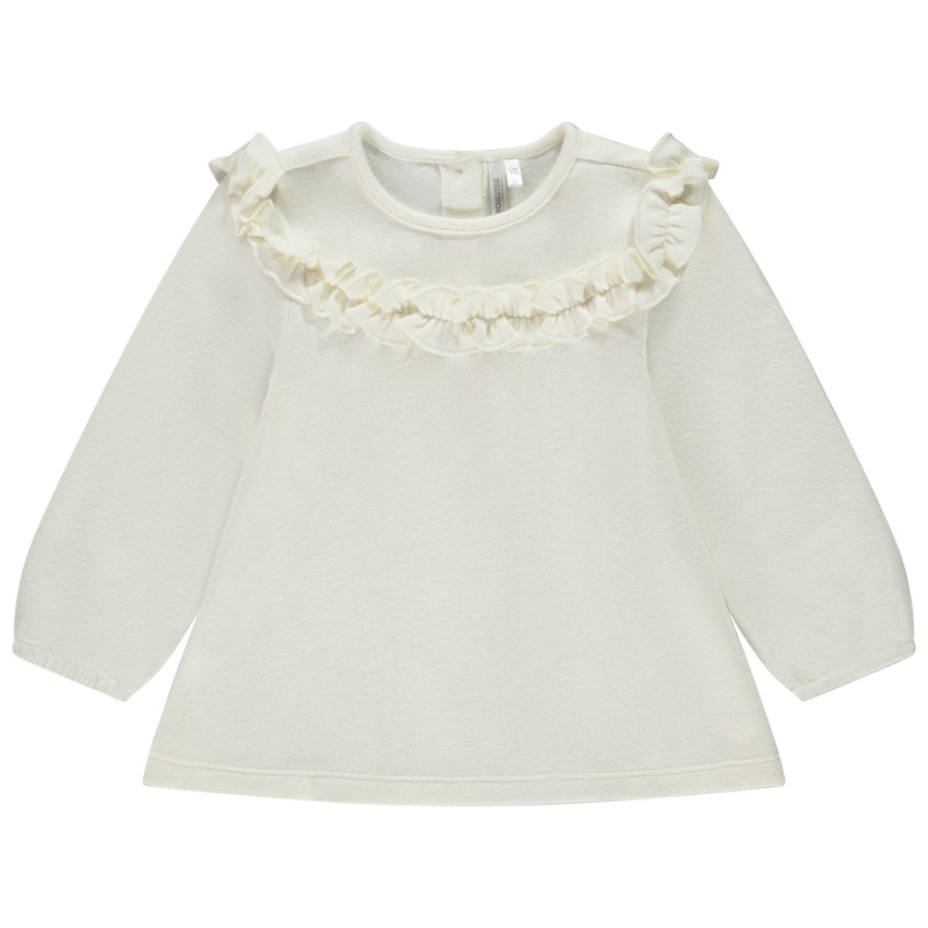 Τουνίκ μακρυμάνικη πλεκτό με βολάν για μωρό κορίτσι 