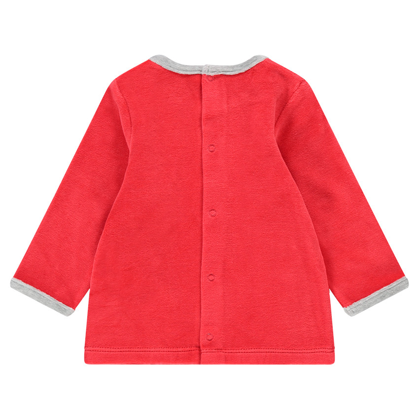 Βελούδινη πιτζάμα με στάμπα Mickey της ©Disney και μοτίβο σε όλη την επιφάνεια στο κάτω μέρος 