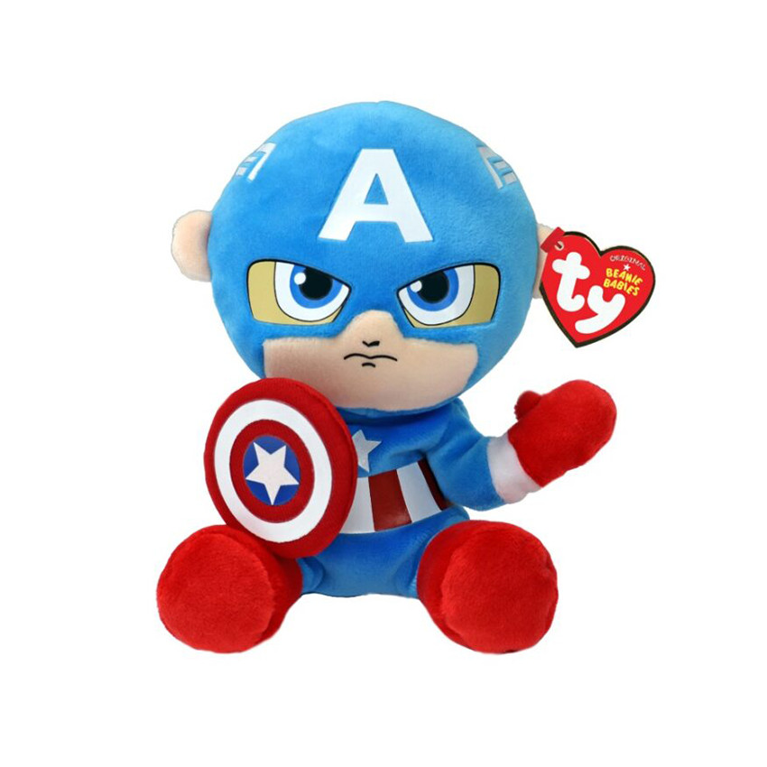 Μικρή κούκλα Marvel Beanie Babies Captain America 15 cm 