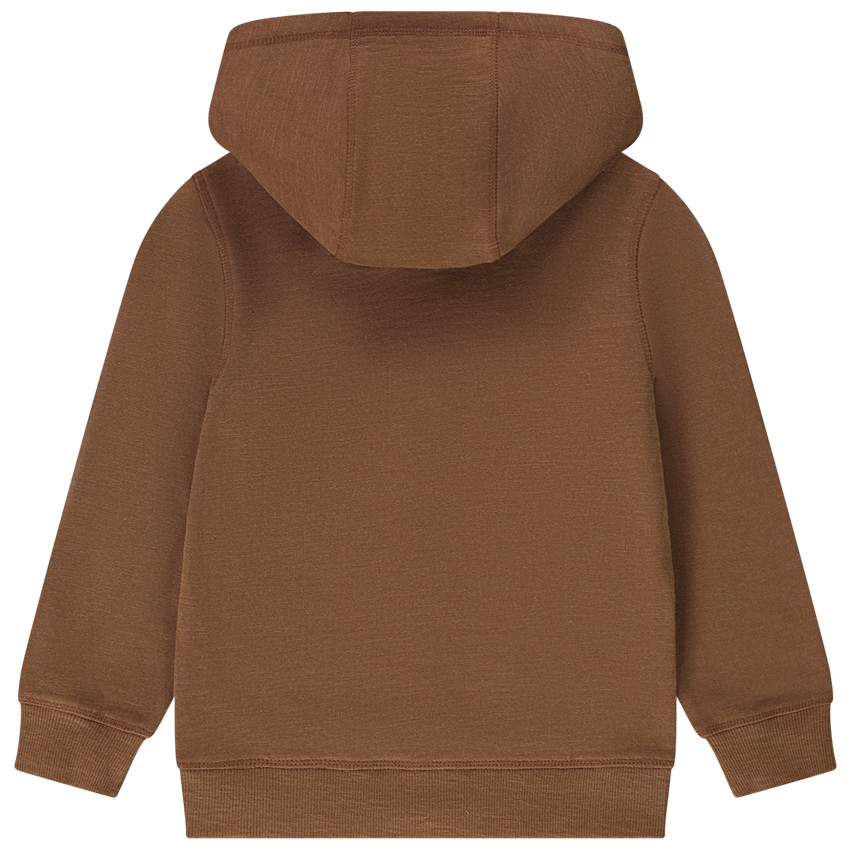 Ζακέτα με κουκούλα σε molleton μονόχρωμο για αγόρι 