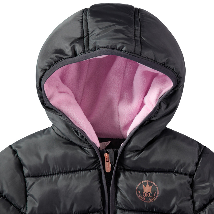 Καπιτονέ μπουφάν με κουκούλα και επένδυση φλις 