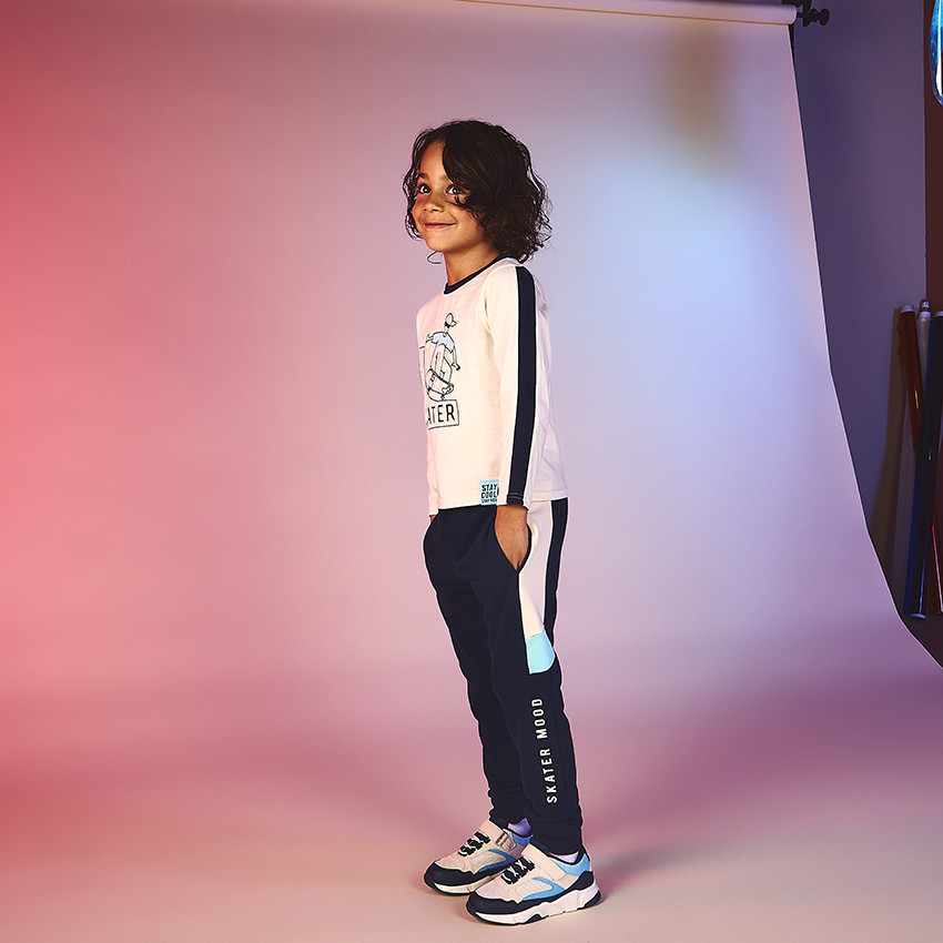 T-shirt μακρυμάνικο με φαντεζί σχέδιο skate για αγόρι 