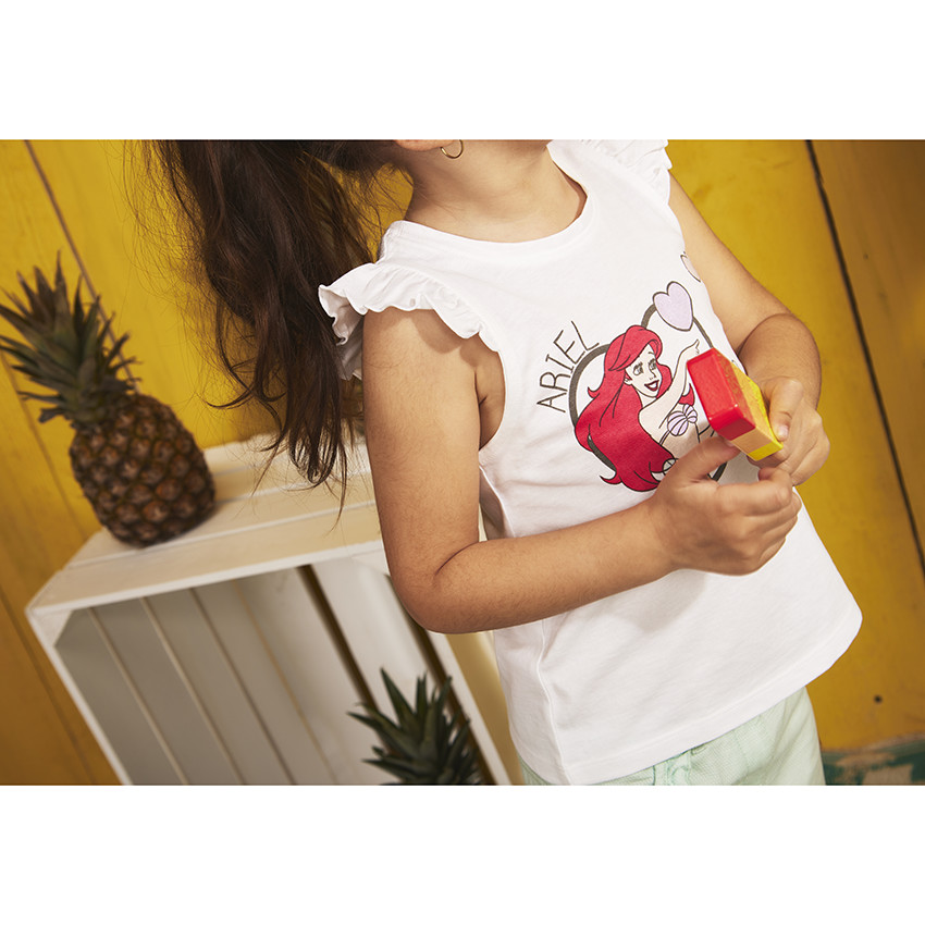 Μπλουζάκι αμάνικο από jersey print Ariel Disney για bebe κορίτσι 