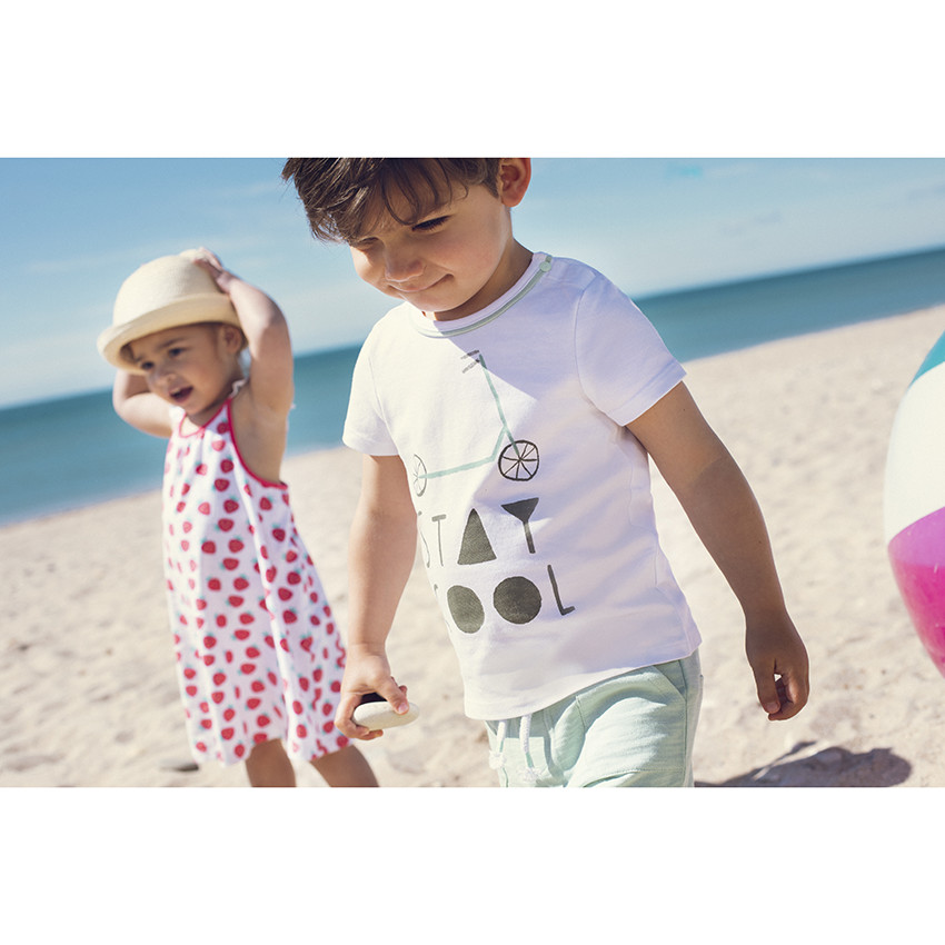 Φόρεμα με σχέδιο και τιράντες με βολάν για μωρό κορίτσι 