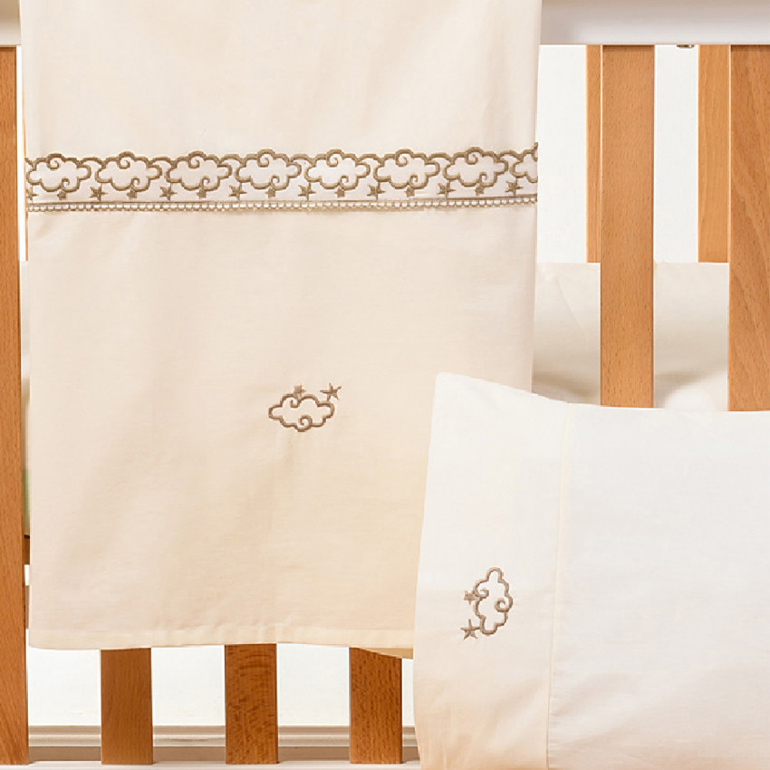 Σετ Σεντόνια 3Τμχ 70*140 Με Κέντημα Cloud Beige 
