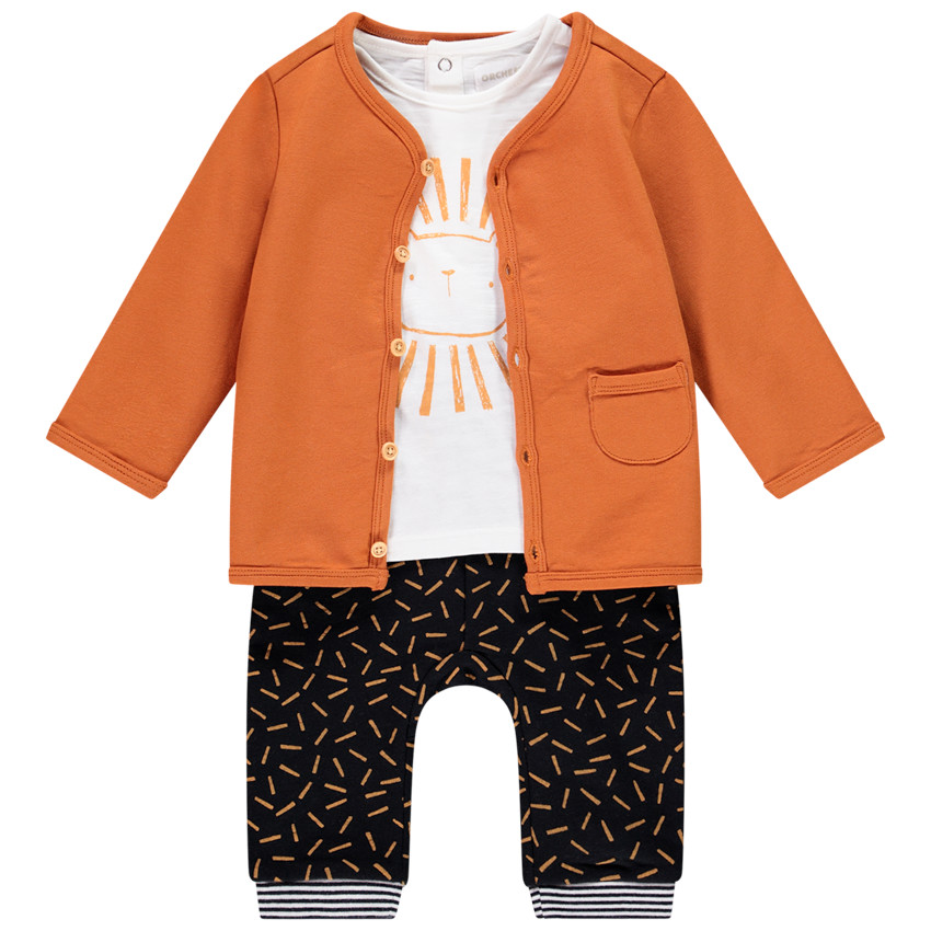 Σετ 3 τεμαχίων με σχέδιο λιοντάρι για bébé αγόρι 