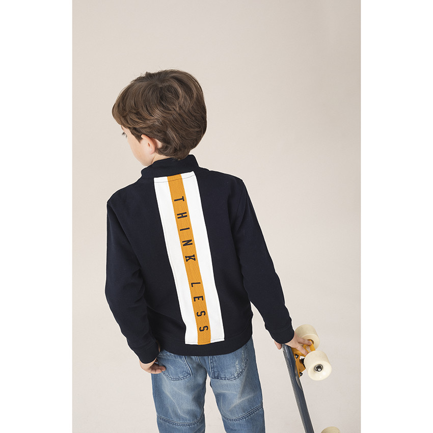 Ζακέτα από φανέλα με φερμουάρ και λωρίδες σε αντίθεση πίσω  Additional Ζακέτα από φανέλα με φερμουάρ και λωρίδες σε αντίθεση πίσω