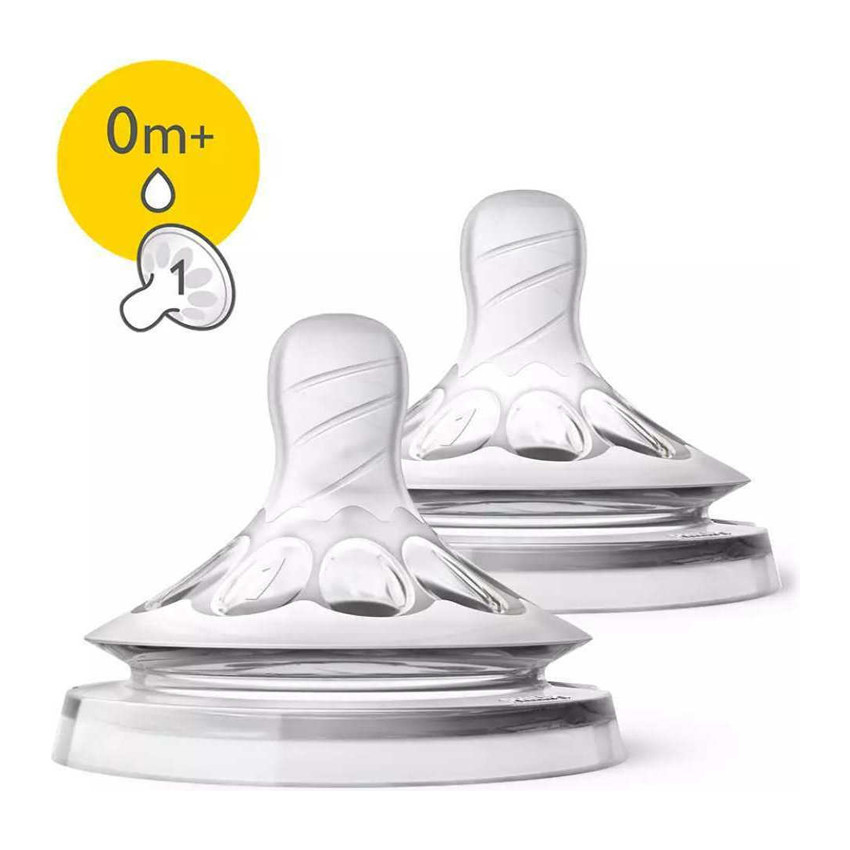 Θηλες Σιλικονης Natural 1 Οπησnewborns 0M+ (2 Τεμαχια) 