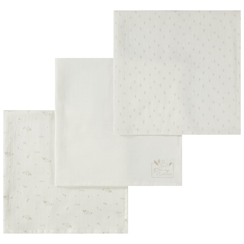 "Σετ από 3 γάζες βαμβακιού για μωρό" 