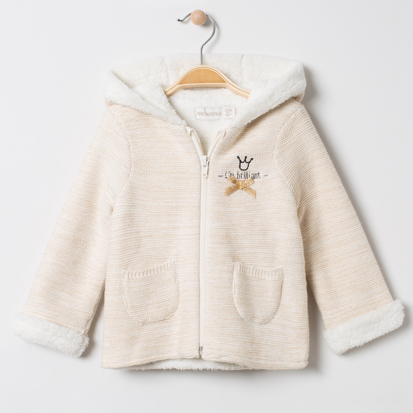Veste en tricot à capuche doublée sherpa  Additional Veste en tricot à capuche doublée sherpa