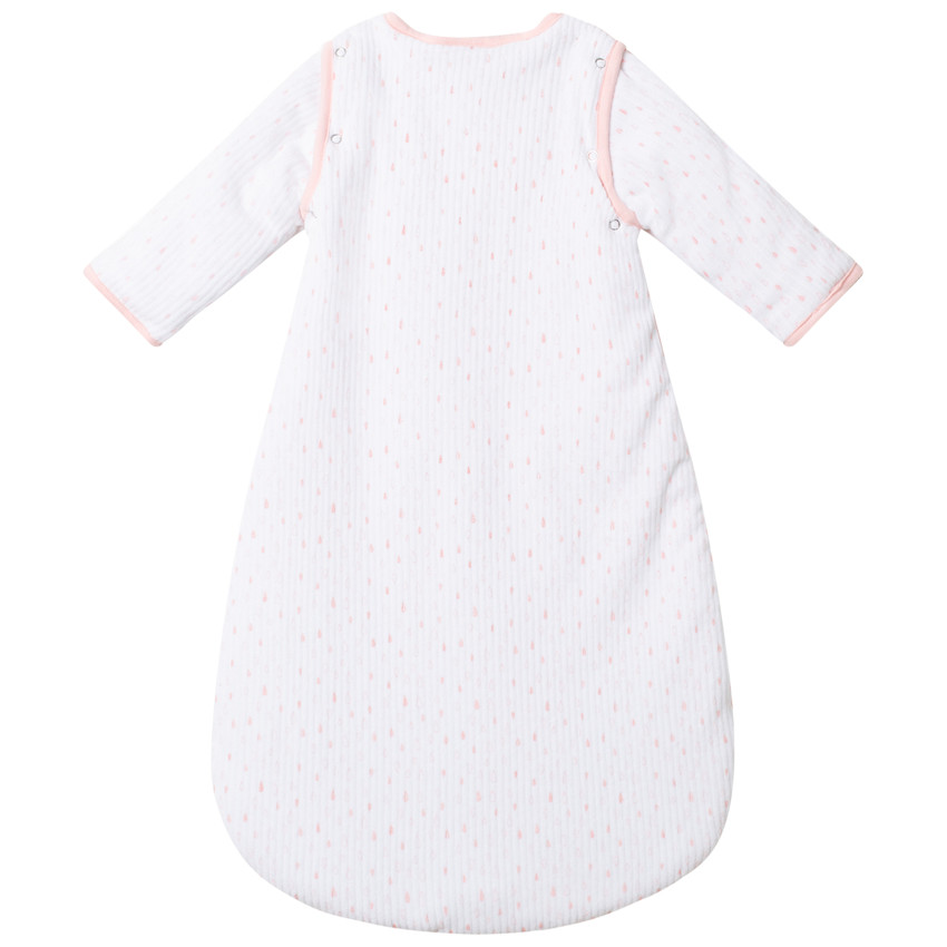 Turbulette à manches amovibles effet velours côtelé pour bébé fille 