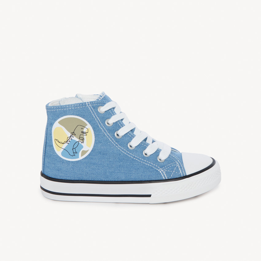 Πάνινα ψηλά παπούτσια με εφέ τζιν για αγόρι 