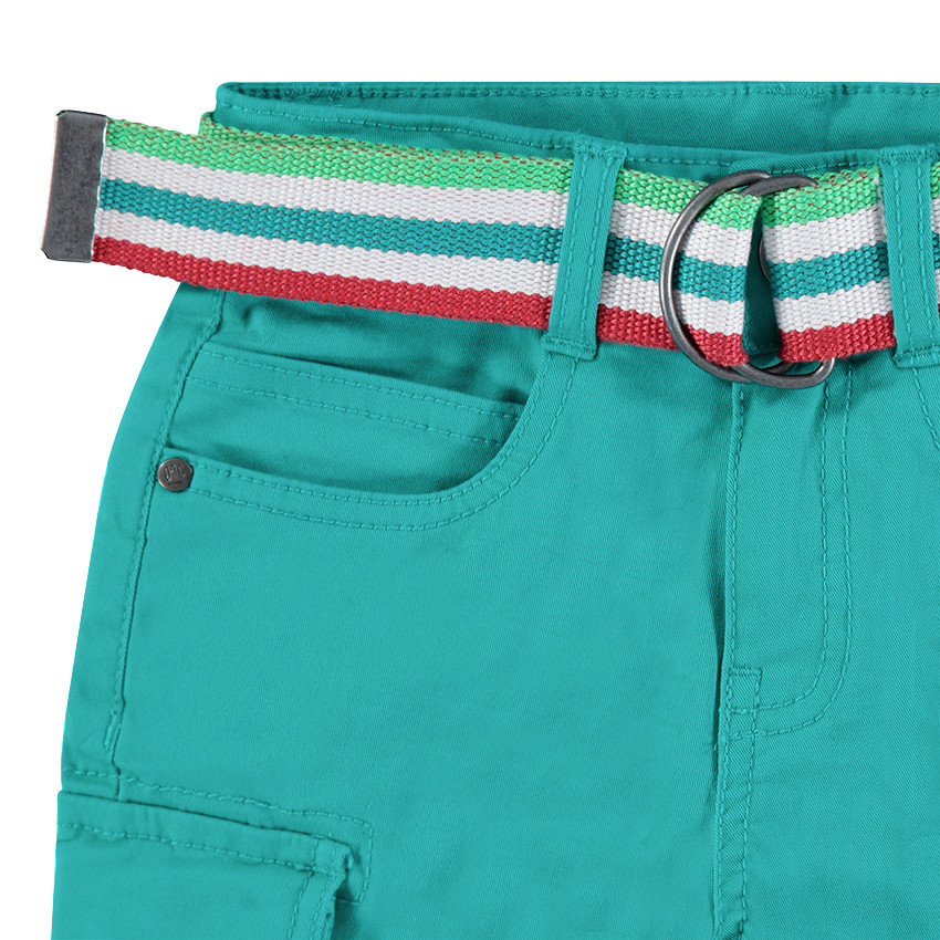 Στρατιωτική βερμούδα με τσέπες και ριγέ αφαιρούμενη ζώνη  Additional Στρατιωτική βερμούδα με τσέπες και ριγέ αφαιρούμενη ζώνη