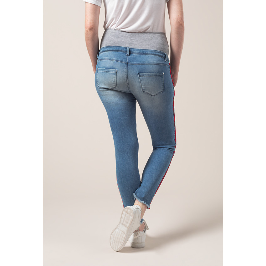 Τζιν εγκυμοσύνης με used όψη και λωρίδες στα πλάγια 