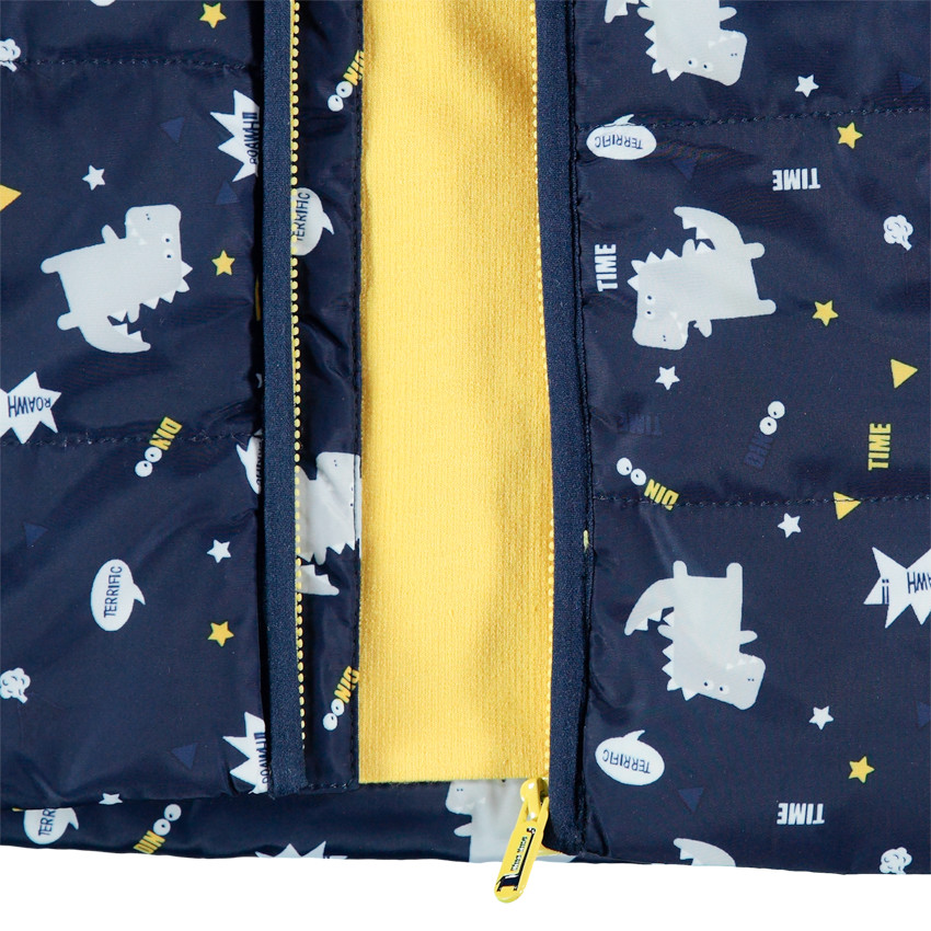 Εμπριμέ παρκά με κουκούλα και μοτίβο δεινόσαυρους 